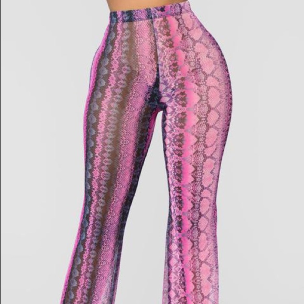 Pink snakeskin pants
